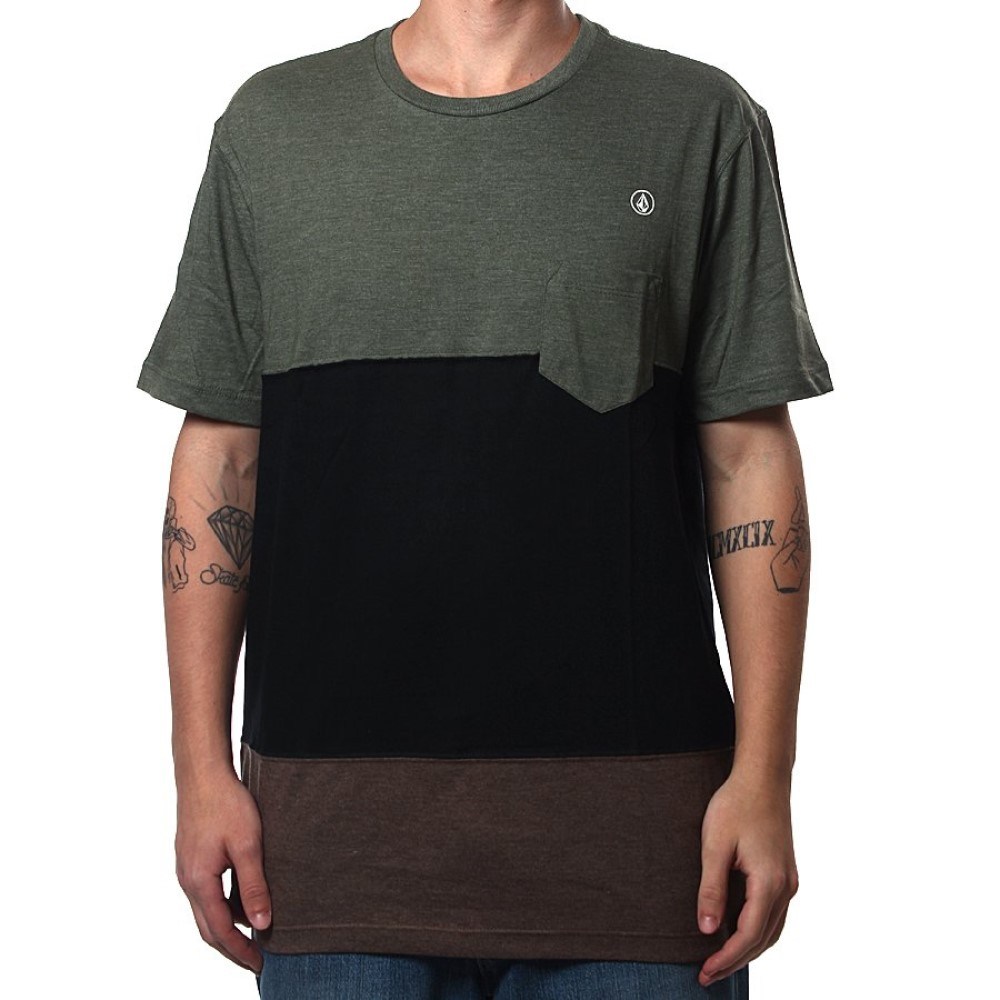 CAMISETA VOLCOM THREE COLOR - MILITAR